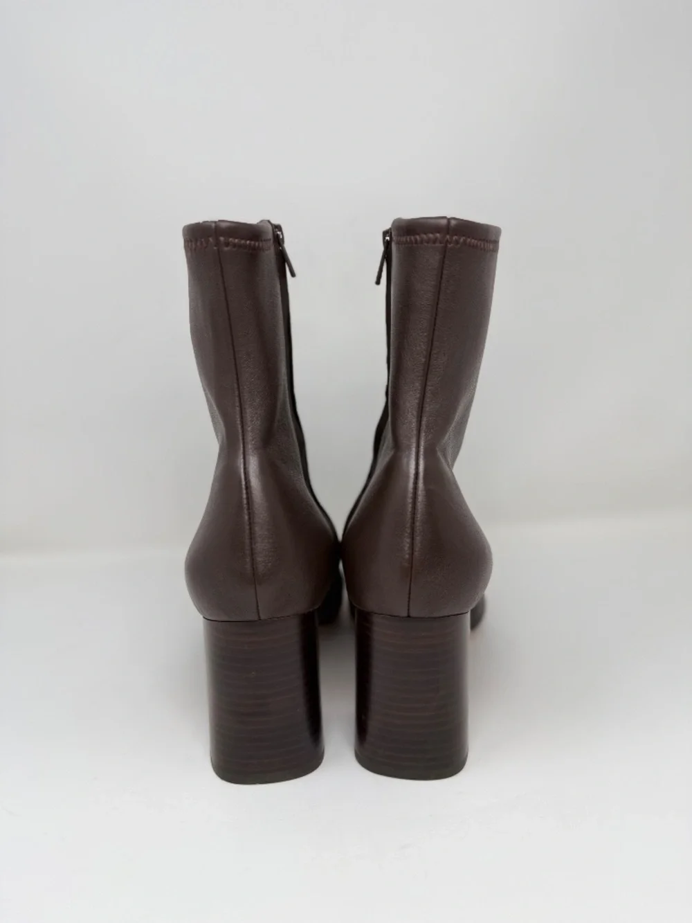 New Loeffler Randall Elise Brown Leather Stretch Bootie Sz 9.5